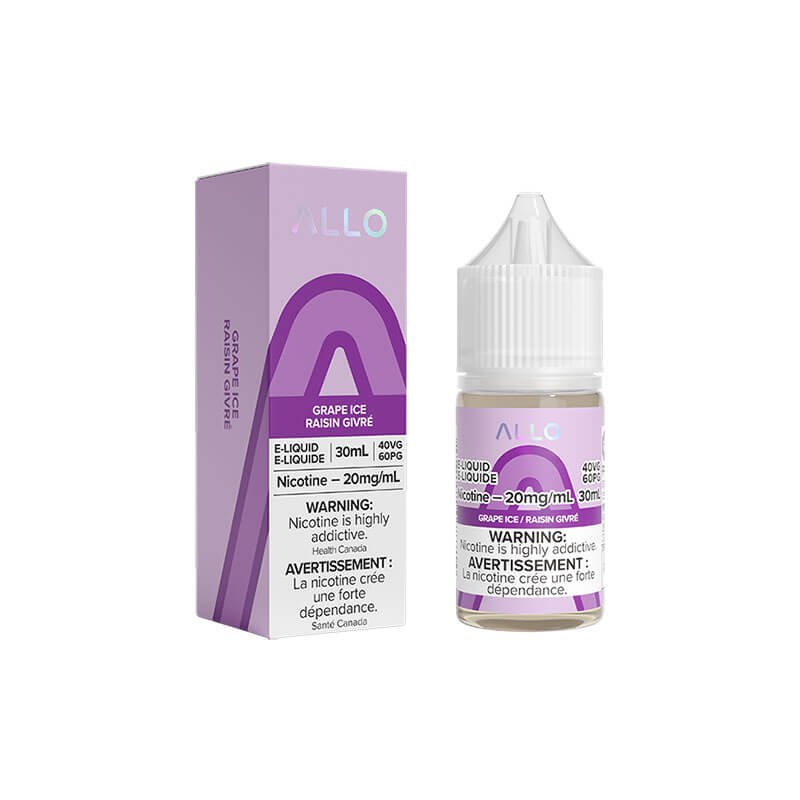 Allo 30ml Salt Nic - Grape Ice 20mg - Vape Crush