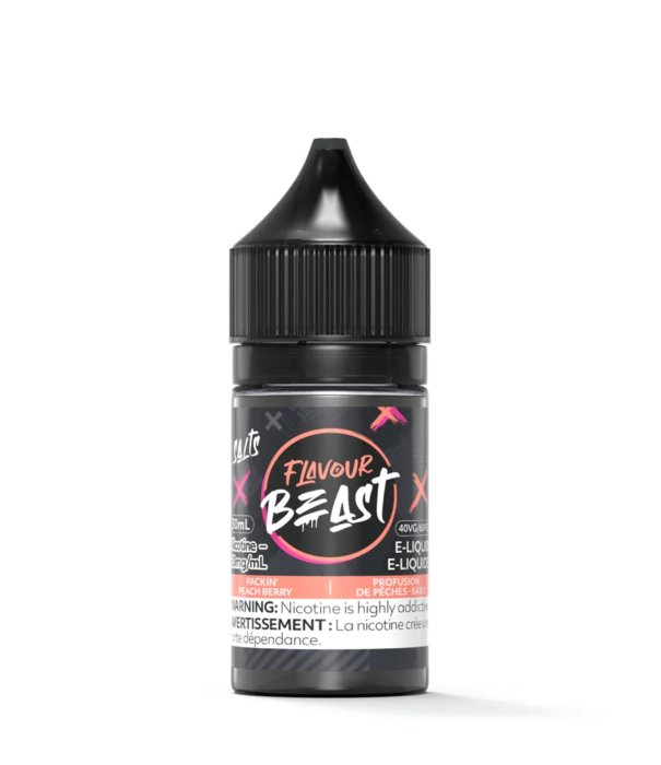 Flavour Beast 30ml Salt Nic - Packin' Peach Berry 20mg - Vape Crush