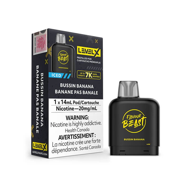 Flavour Beast Level X Pods - Bussin Banana - Vape Crush