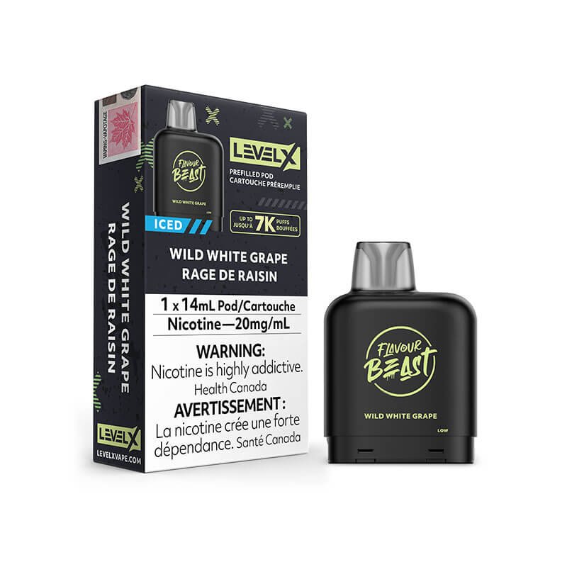 Flavour Beast Level X Pods - Wild White Grape Iced - Vape Crush