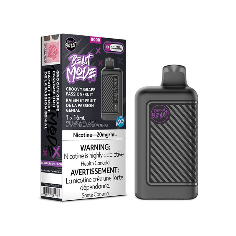 Flavour Beast Mode 8K - Groovy Grape Passionfruit Iced - Vape Crush