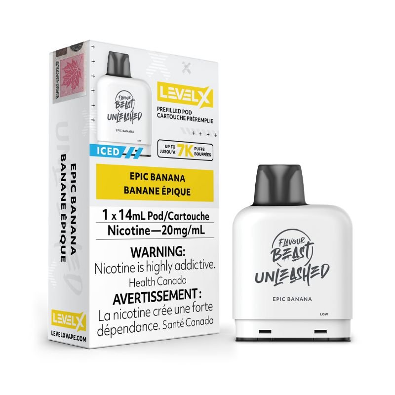 Flavour Beast Unleashed Level X Pods - Epic Banana Iced - Vape Crush