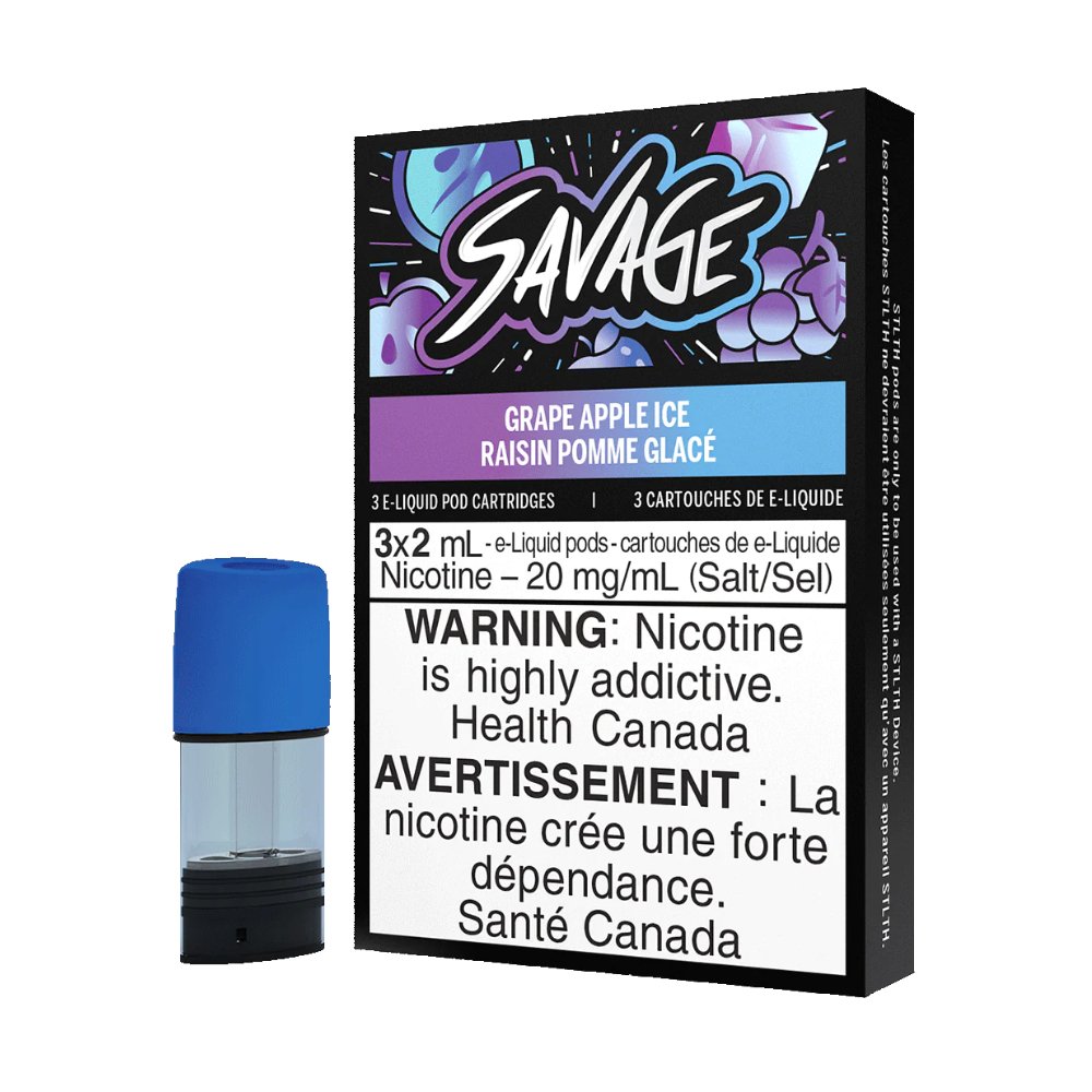 Grape Apple Ice - Savage Stlth Pods 20mg Bold 50 - Vape Crush