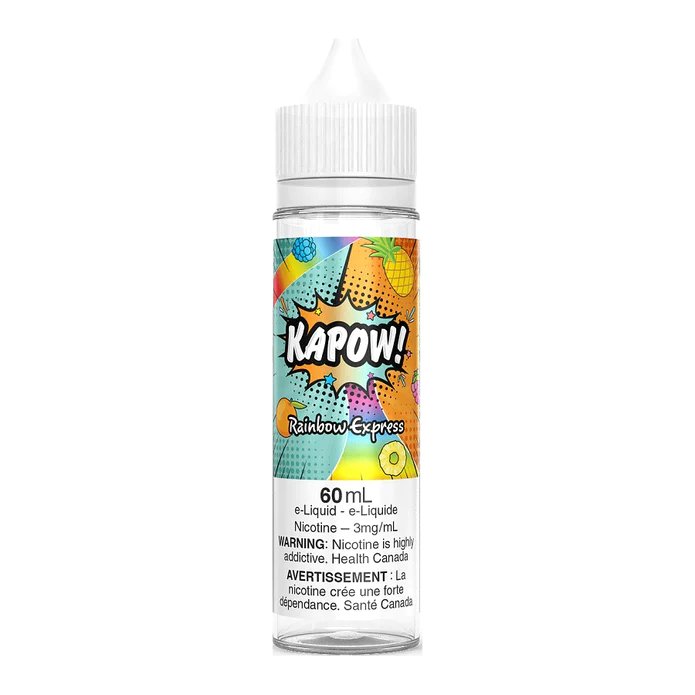 Kapow 60ml Freebase - Rainbow Express 0mg - Vape Crush