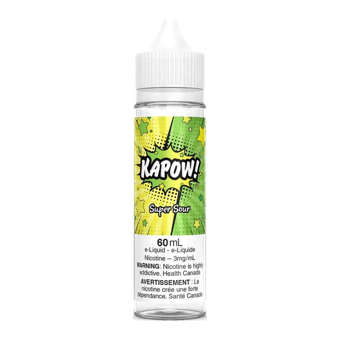 Kapow 60ml Freebase - Super Sour 0mg - Vape Crush