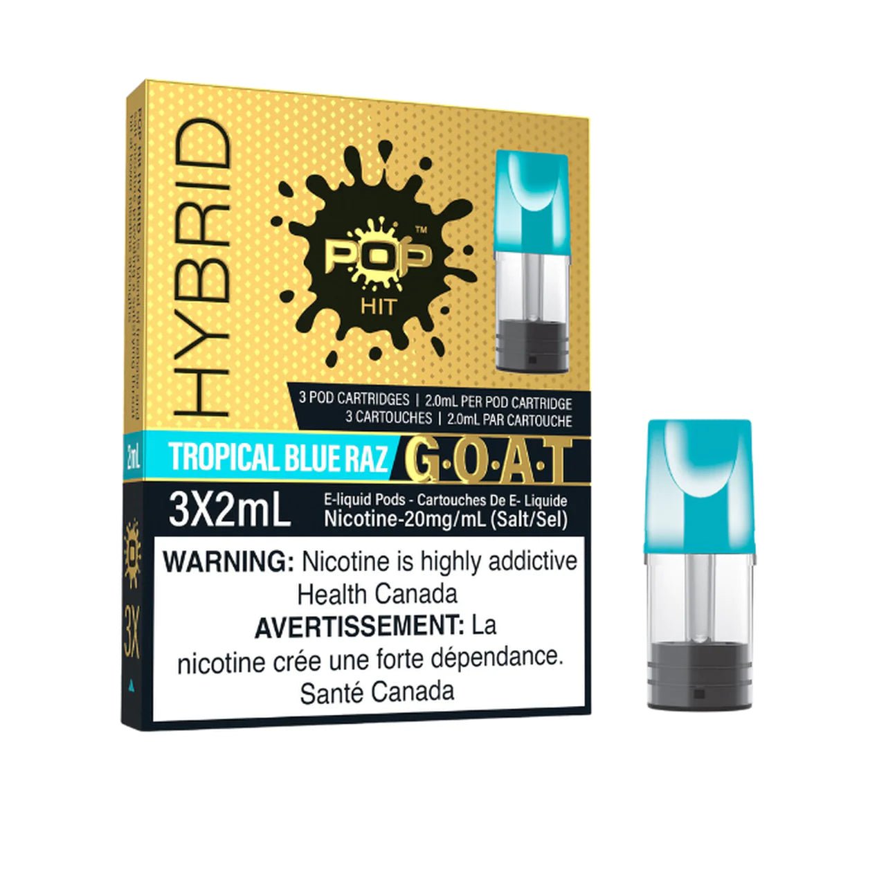 Pop Hybrid Pods - Tropical Blue Raz GOAT - Vape Crush