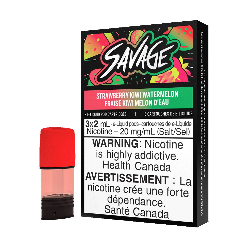 Strawberry Kiwi Watermelon - Savage Stlth Pods 20mg - Vape Crush