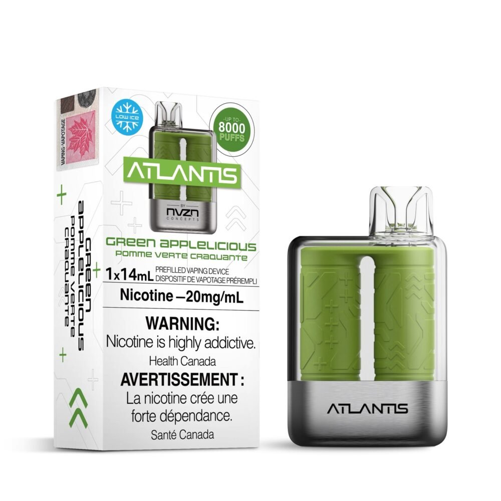 Atlantis by NVZN 8000 - Green Applelicious - Vape Crush