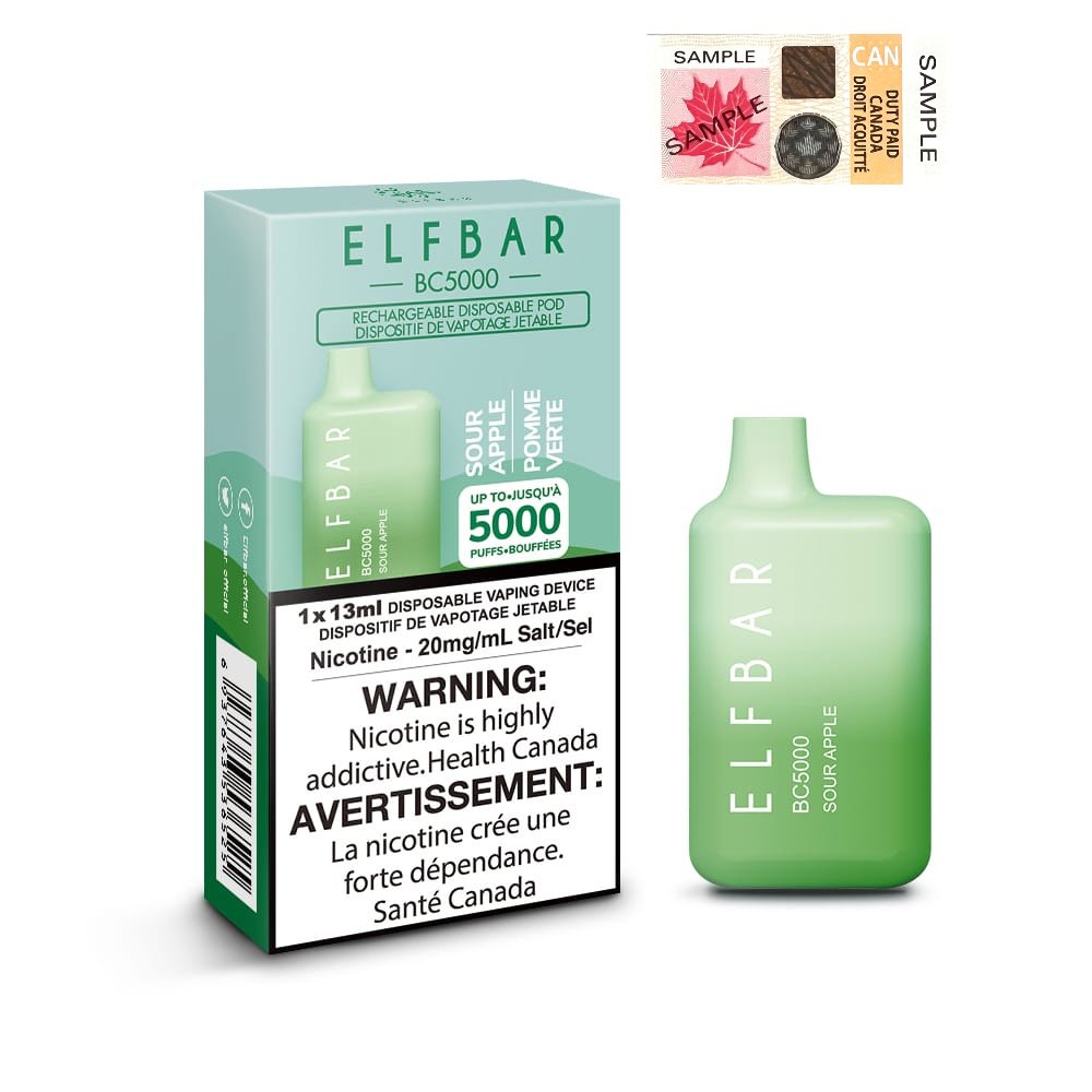 Elfbar BC5000 - Sour Apple - Vape Crush