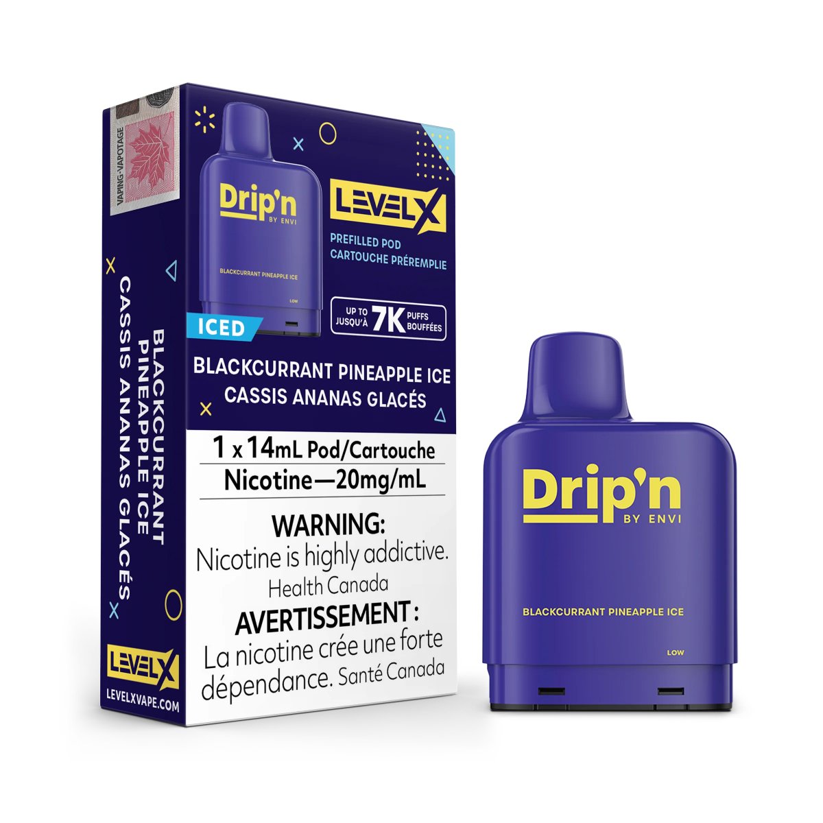 Envi Drip'n Level X Pods - Blackcurrant Pineapple Ice - Vape Crush