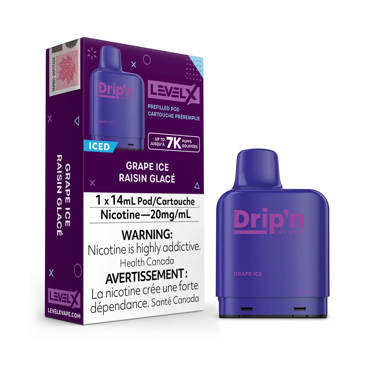 Envi Drip'n Level X Pods - Grape Ice - Vape Crush