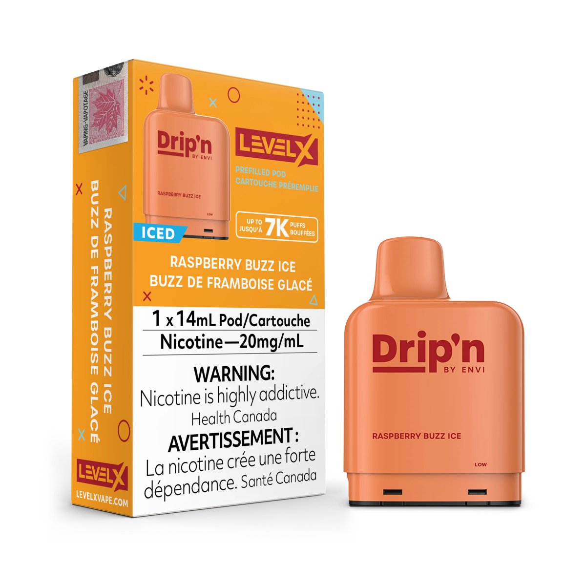 Envi Drip'n Level X Pods - Raspberry Buzz Ice - Vape Crush