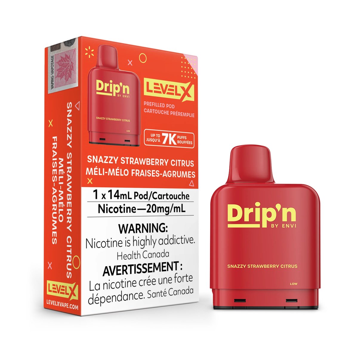 Envi Drip'n Level X Pods - Snazzy Strawberry Citrus - Vape Crush