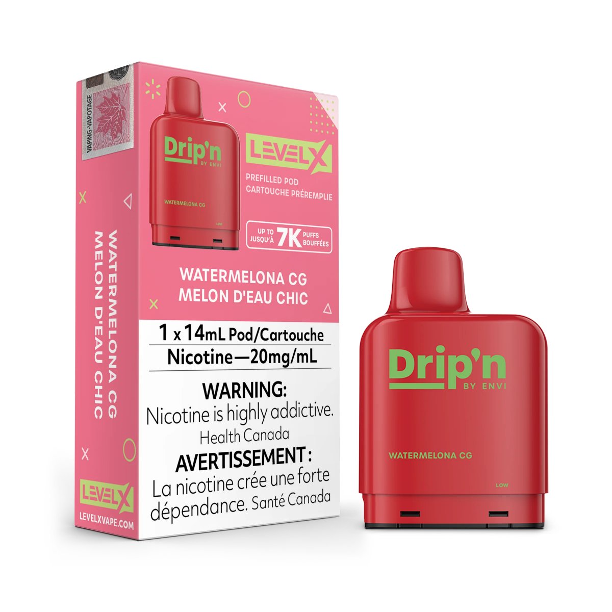 Envi Drip'n Level X Pods - Watermelon CG - Vape Crush