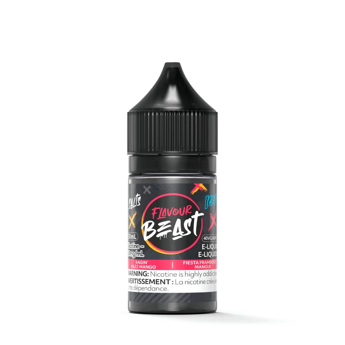 Flavour Beast 30ml Salt Nic - Ragin' Razz Mango Iced 20mg - Vape Crush