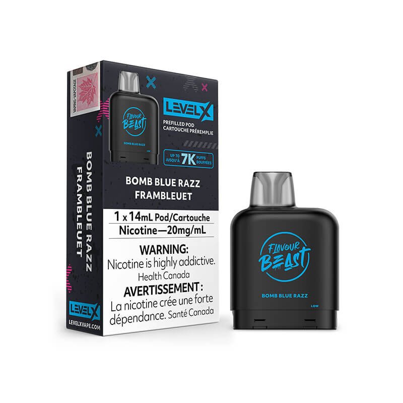 Flavour Beast Level X Pods - Bomb Blue Razz - Vape Crush