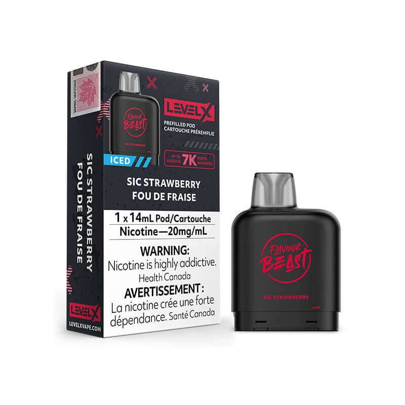 Flavour Beast Level X Pods - Sic Strawberry - Vape Crush