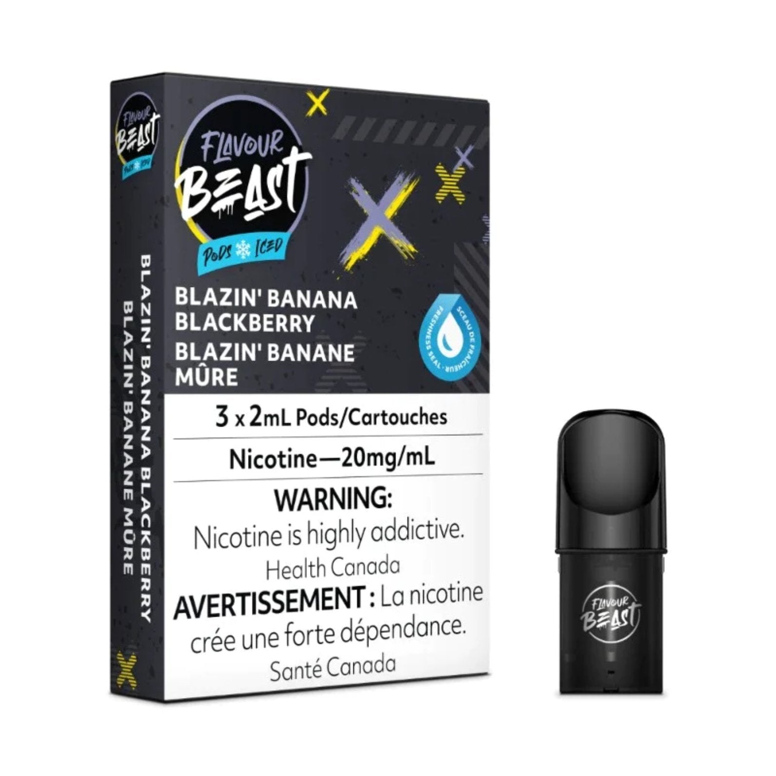 Flavour Beast Pods - Blazin' Banana Blackberry Iced - Vape Crush