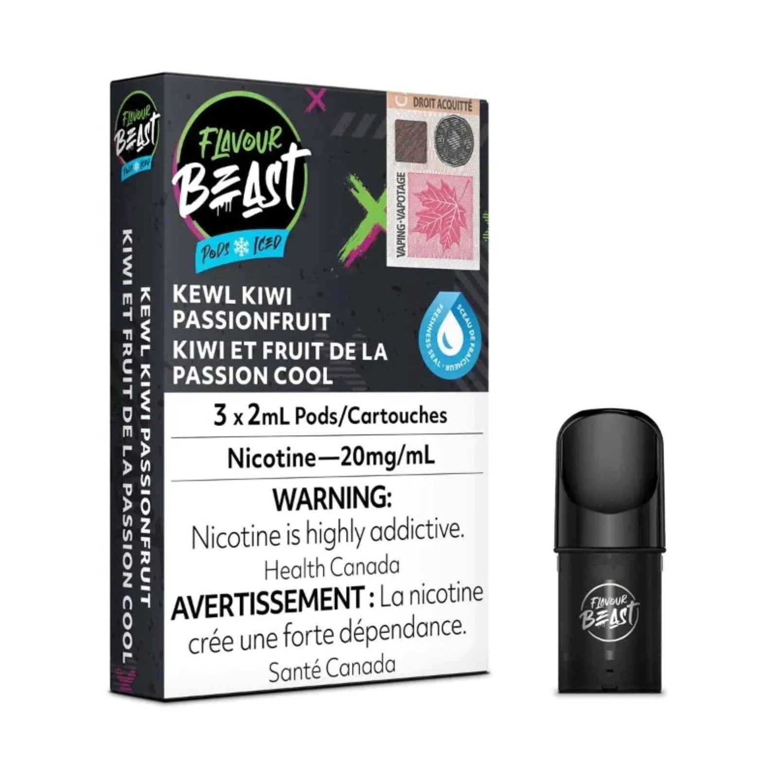 Flavour Beast Pods - Kewl Kiwi Passionfruit - Vape Crush