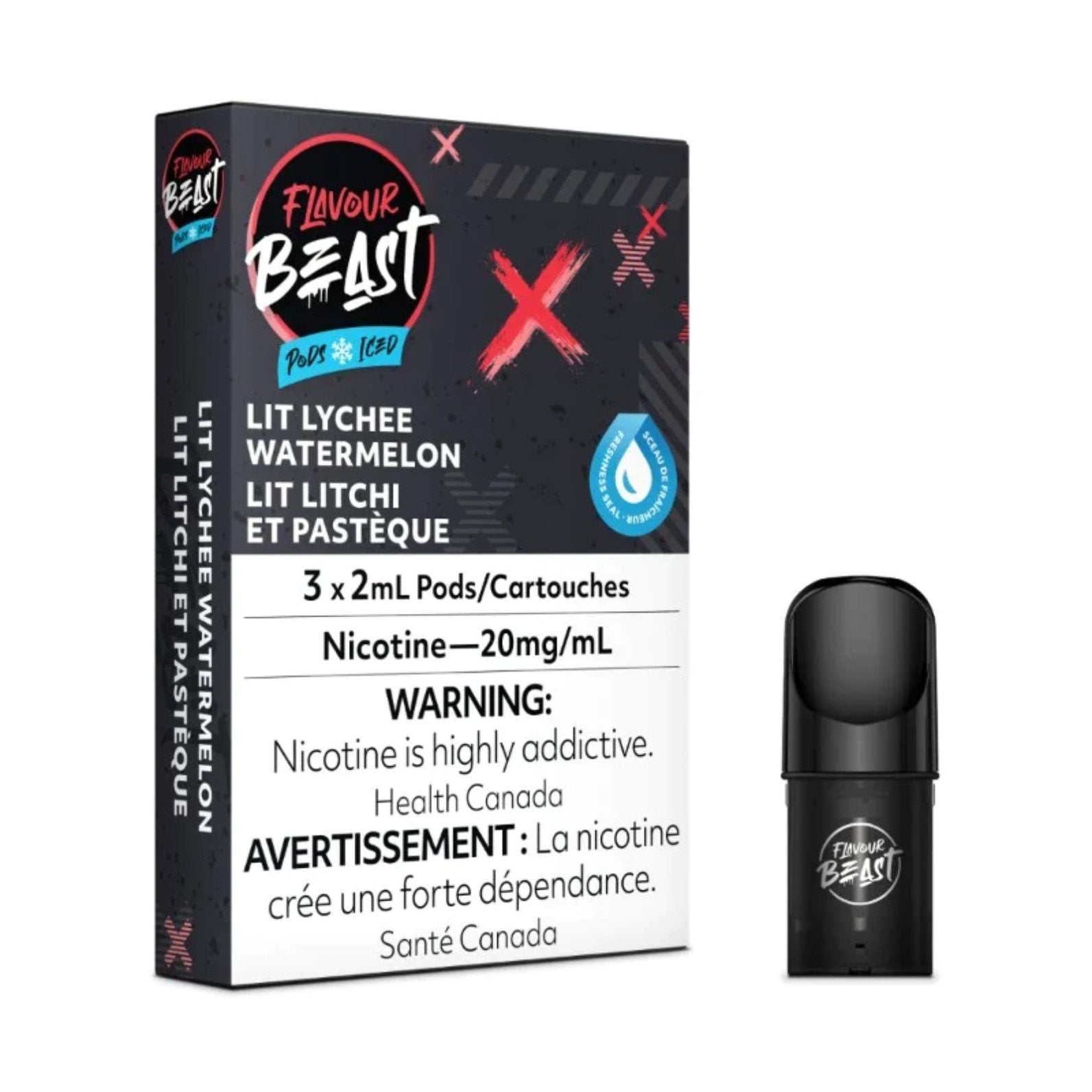 Flavour Beast Pods - Lit Lychee Watermelon Iced - Vape Crush