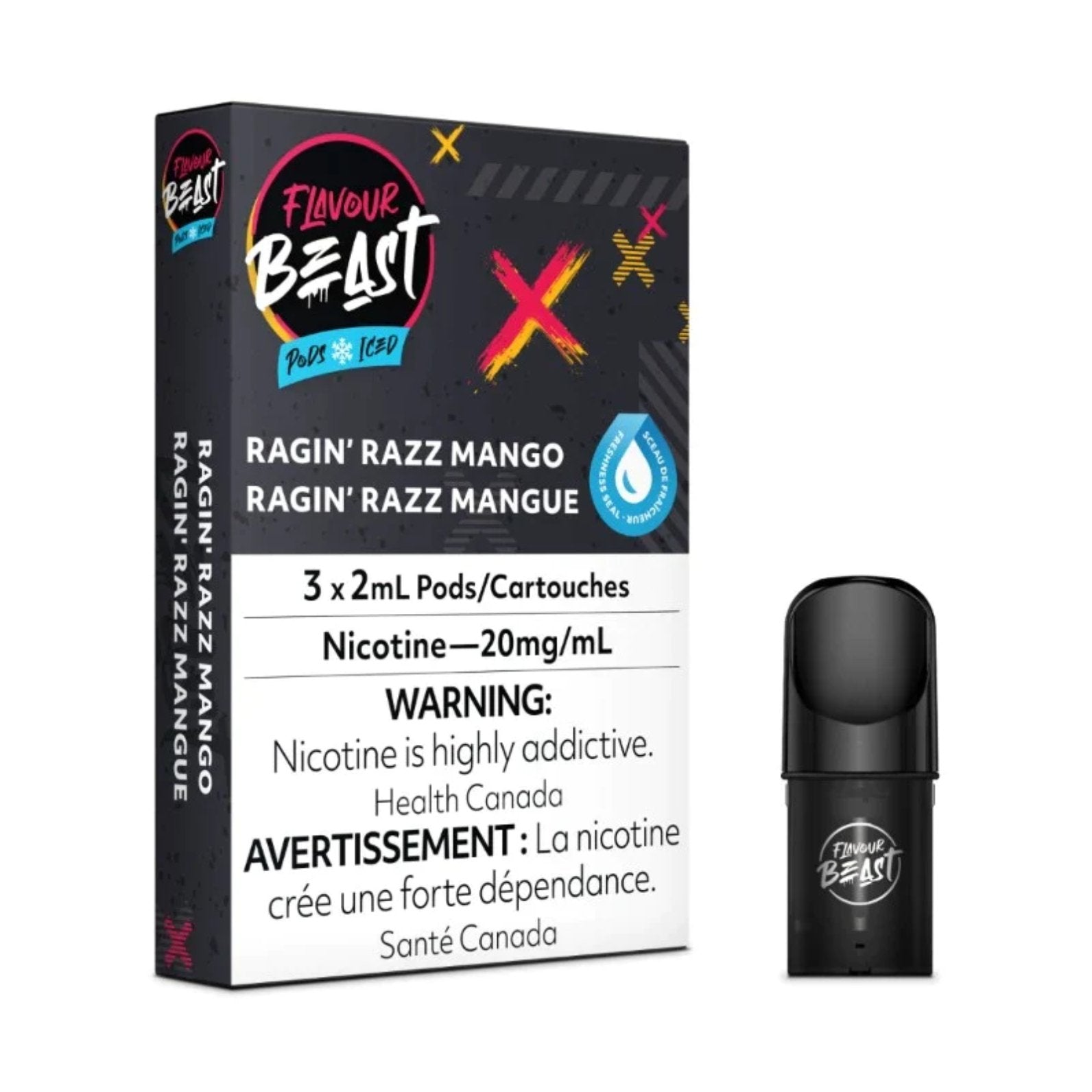 Flavour Beast Pods - Ragin' Razz Mango Iced - Vape Crush