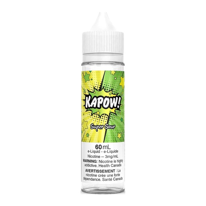 Kapow 60ml Freebase - Super Sour 12mg - Vape Crush