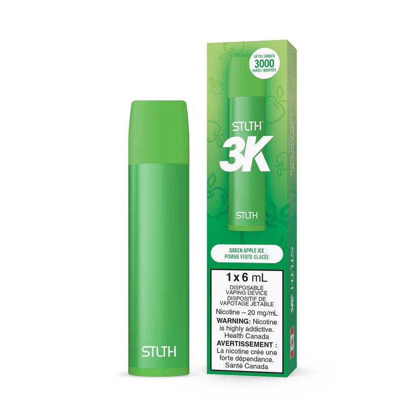 STLTH 3K Disposable - Green Apple Ice - Vape Crush