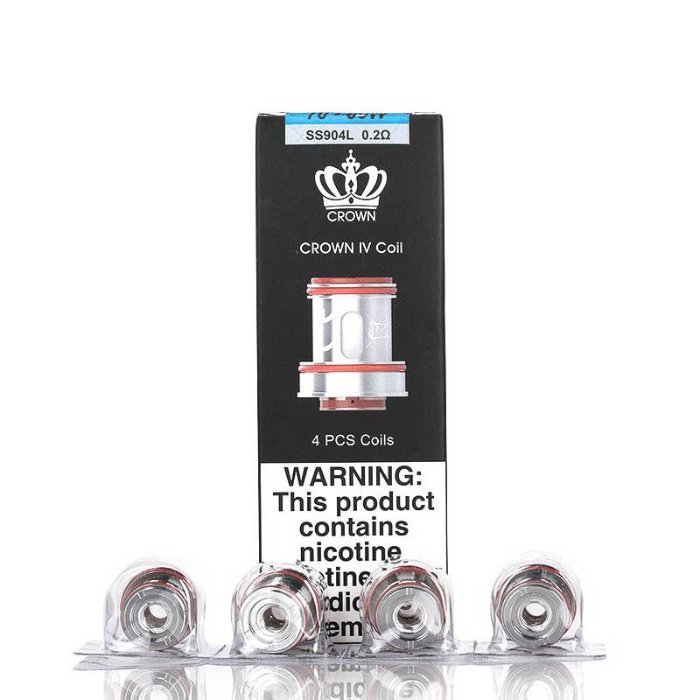 Uwell 0.2Ω Crown 4 Coils - 4ct - Vape Crush