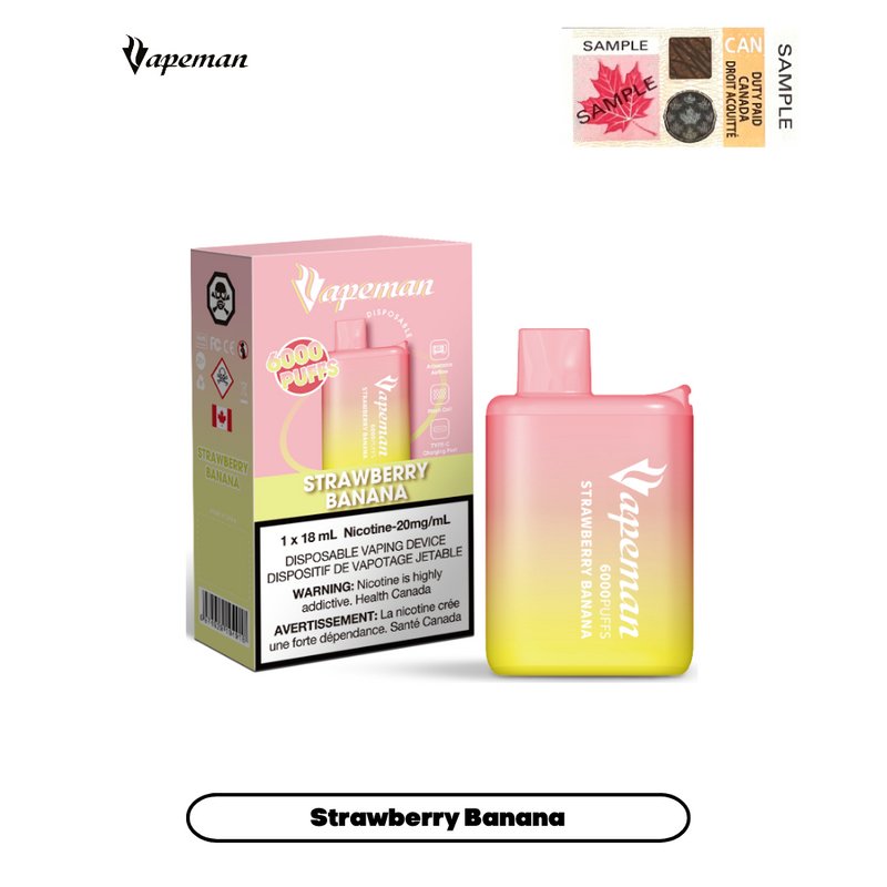 Vapeman 6000 - Strawberry Banana - Vape Crush