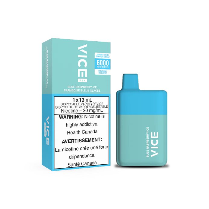 Vice Box 6000 - Blue Raspberry Ice (Nicotine Free) - Vape Crush