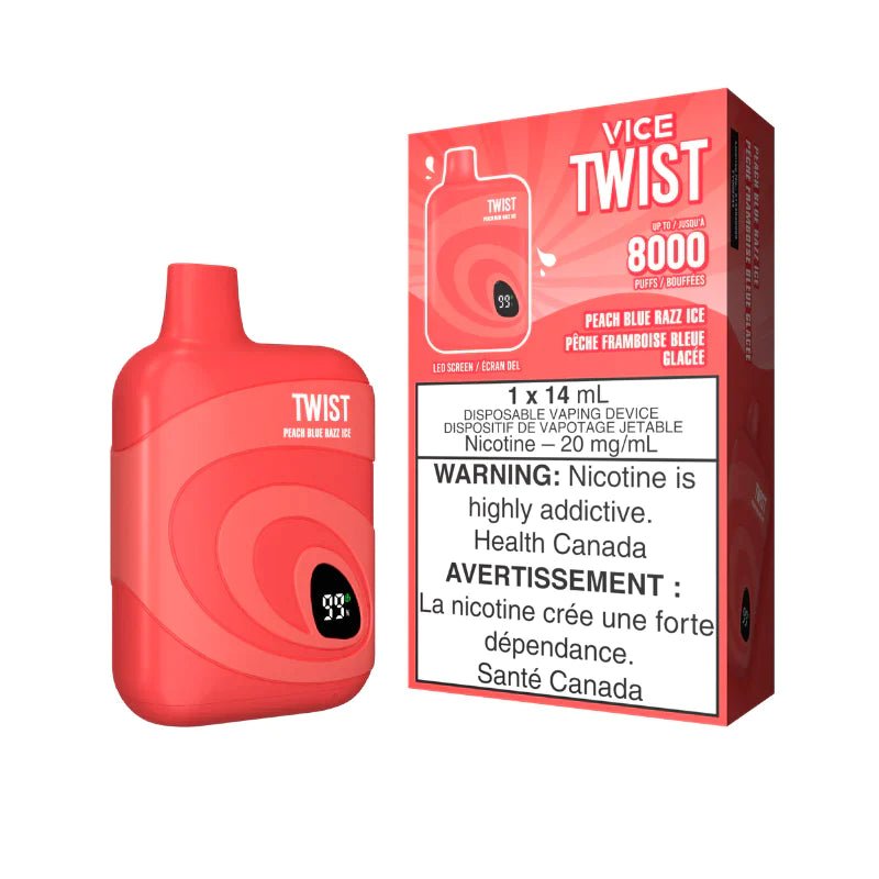 Vice Twist 8000 - Peach Blue Razz Ice - Vape Crush